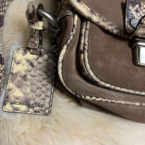 Michael Kors Brown and Snake Print Crossbody Bag - Picture 6 of 9